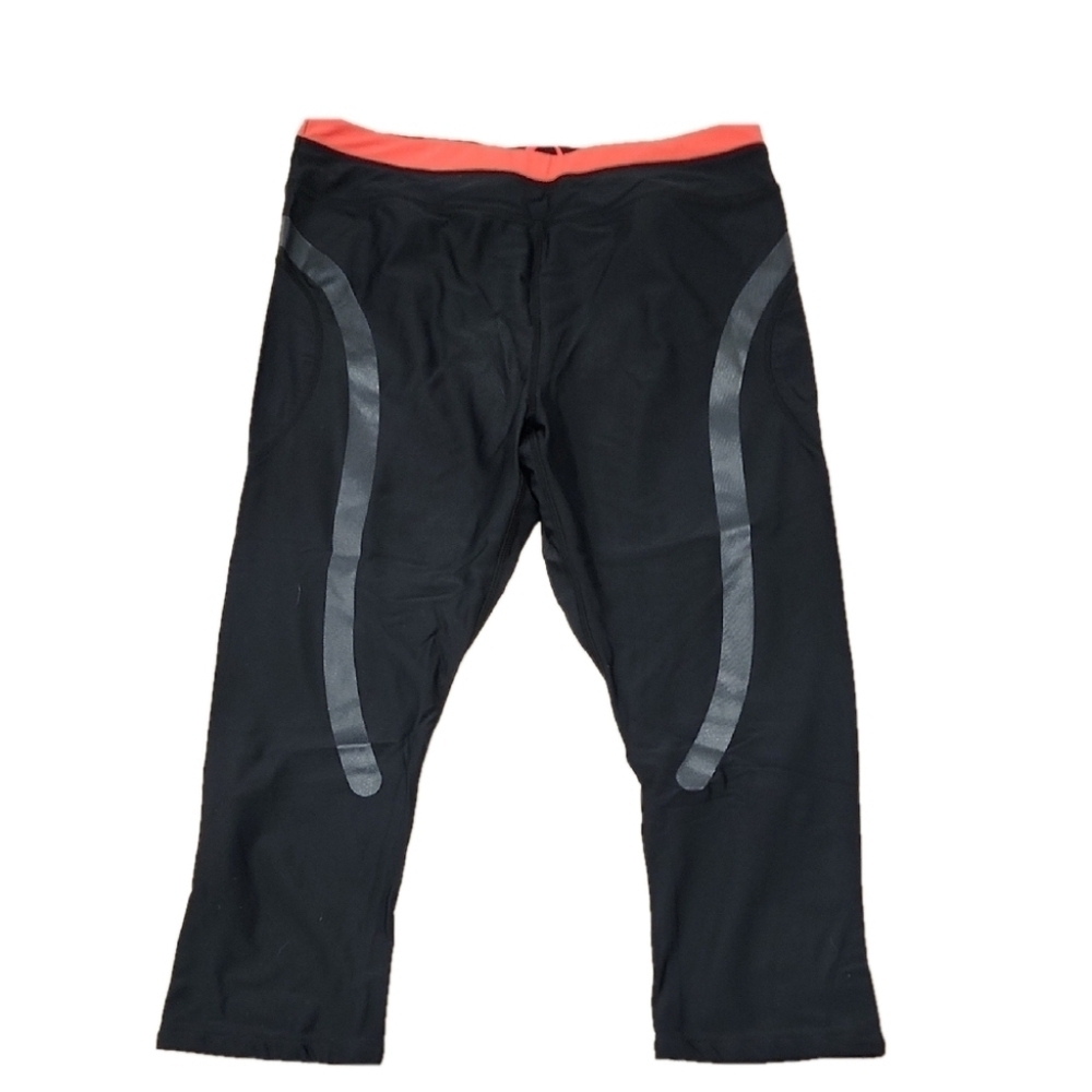 Black and Orange Capri Pants Stretchy Fit